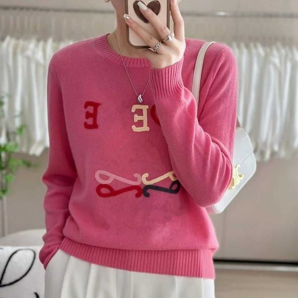 womens sweaters new round neck knitted designer sweatshirts contrasting letter