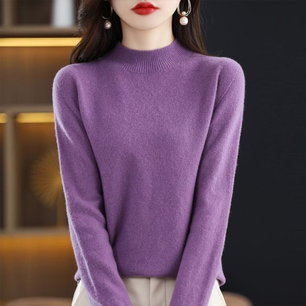 womens sweaters pure wool womens sweater half turtleneck knit