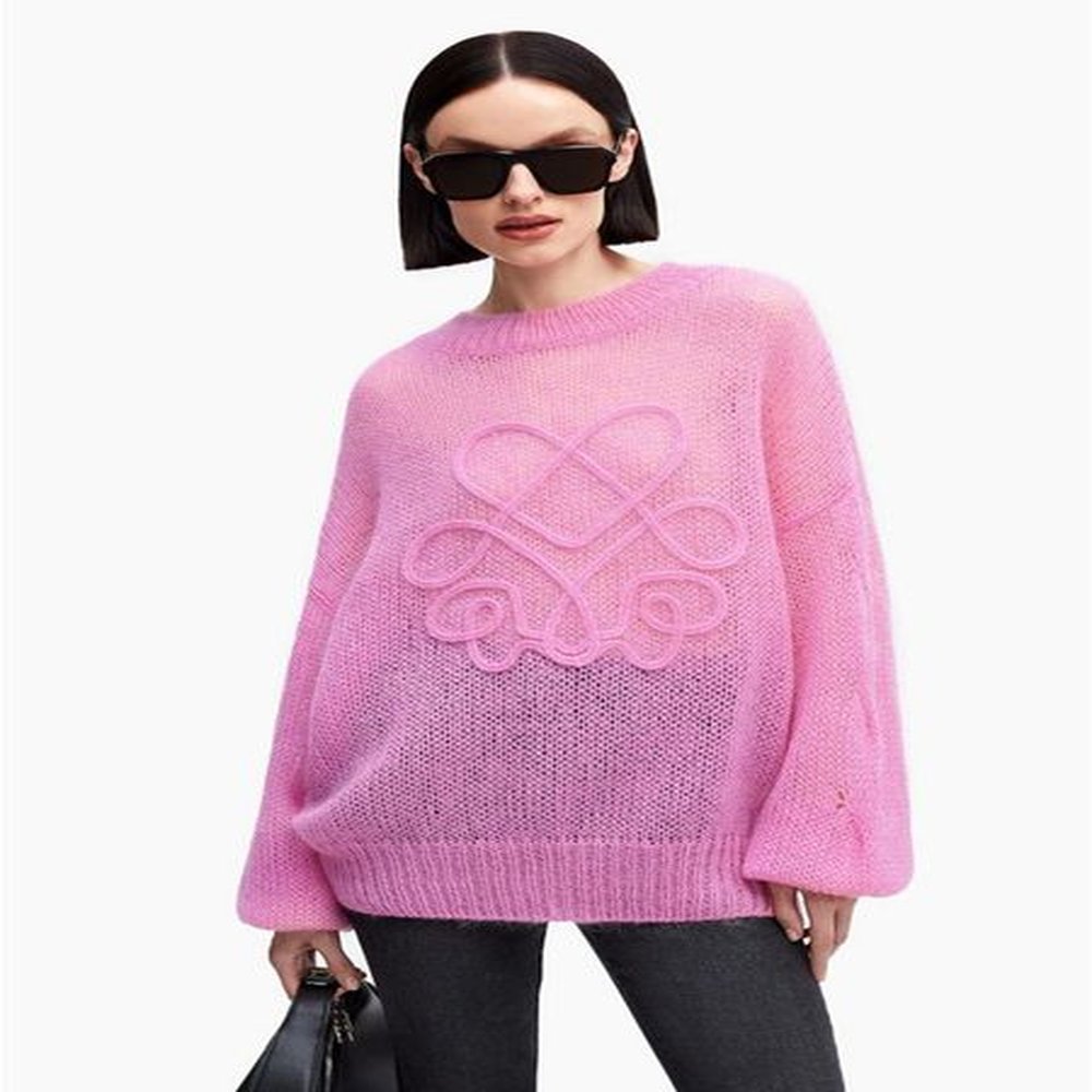 womens sweaters purple mohair cashmere knitted pullover loose women long