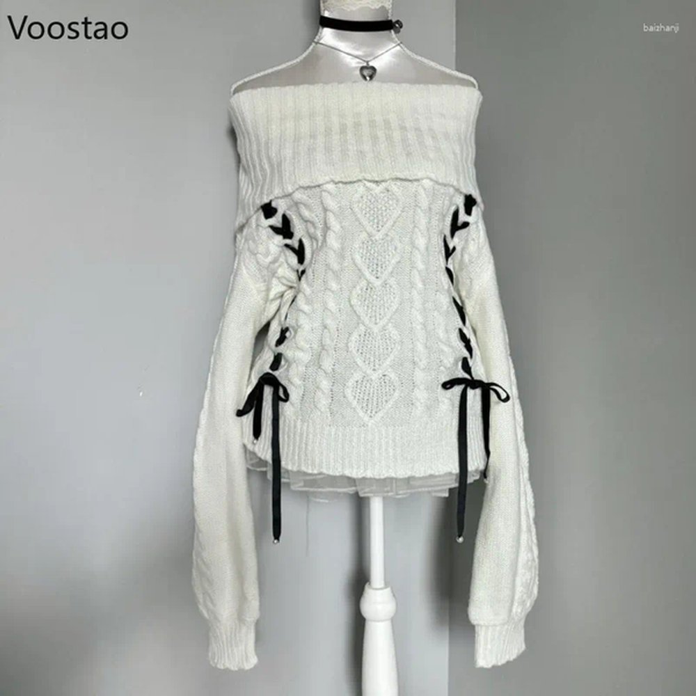 womens sweaters sweet off shoulder knitted sweater women casual pullover.png