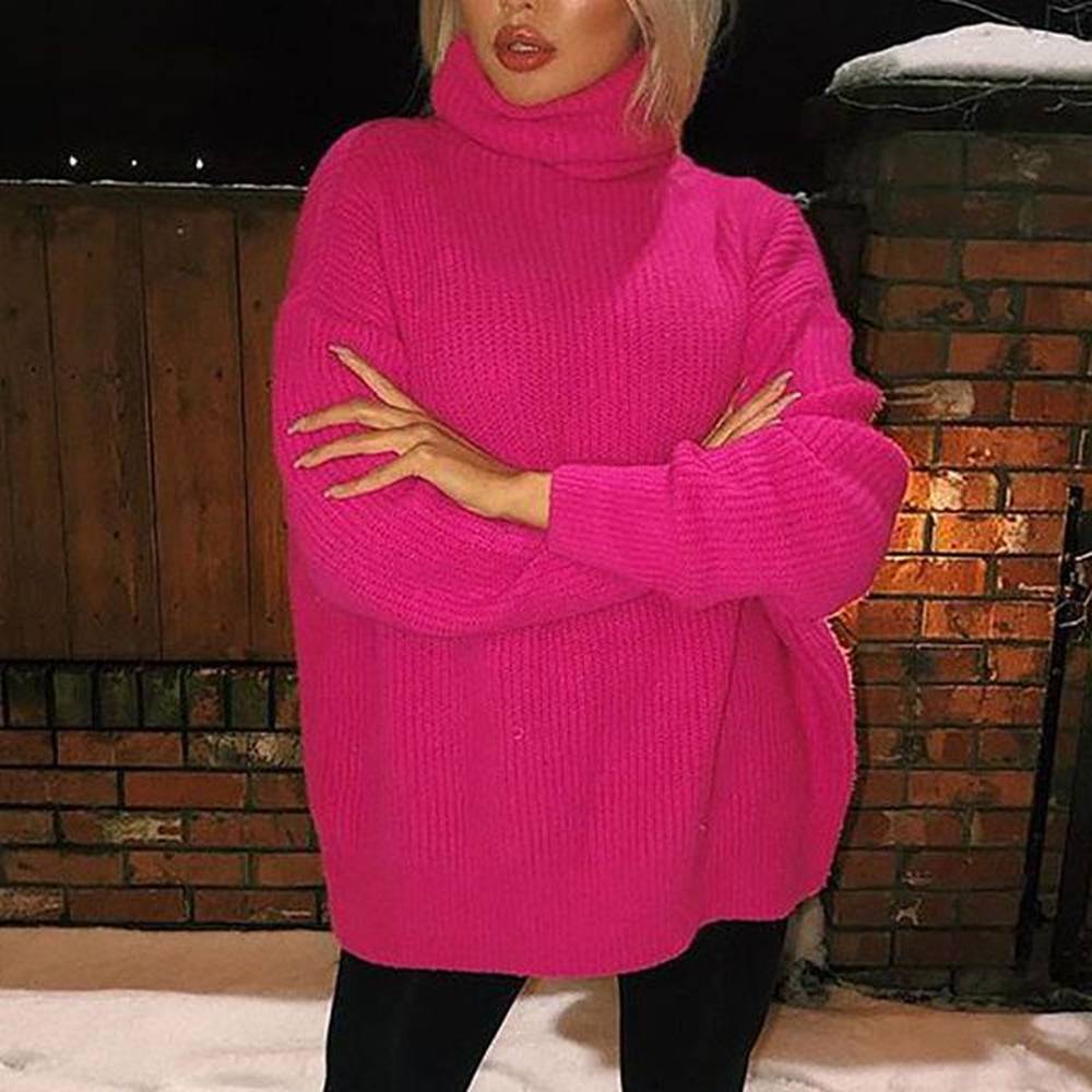 womens sweaters turtleneck oversized sweater winter clothes women neon green
