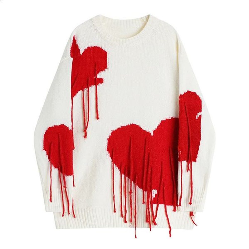 womens sweaters women autumn sweaters fashion knitted strtwear heart tassel