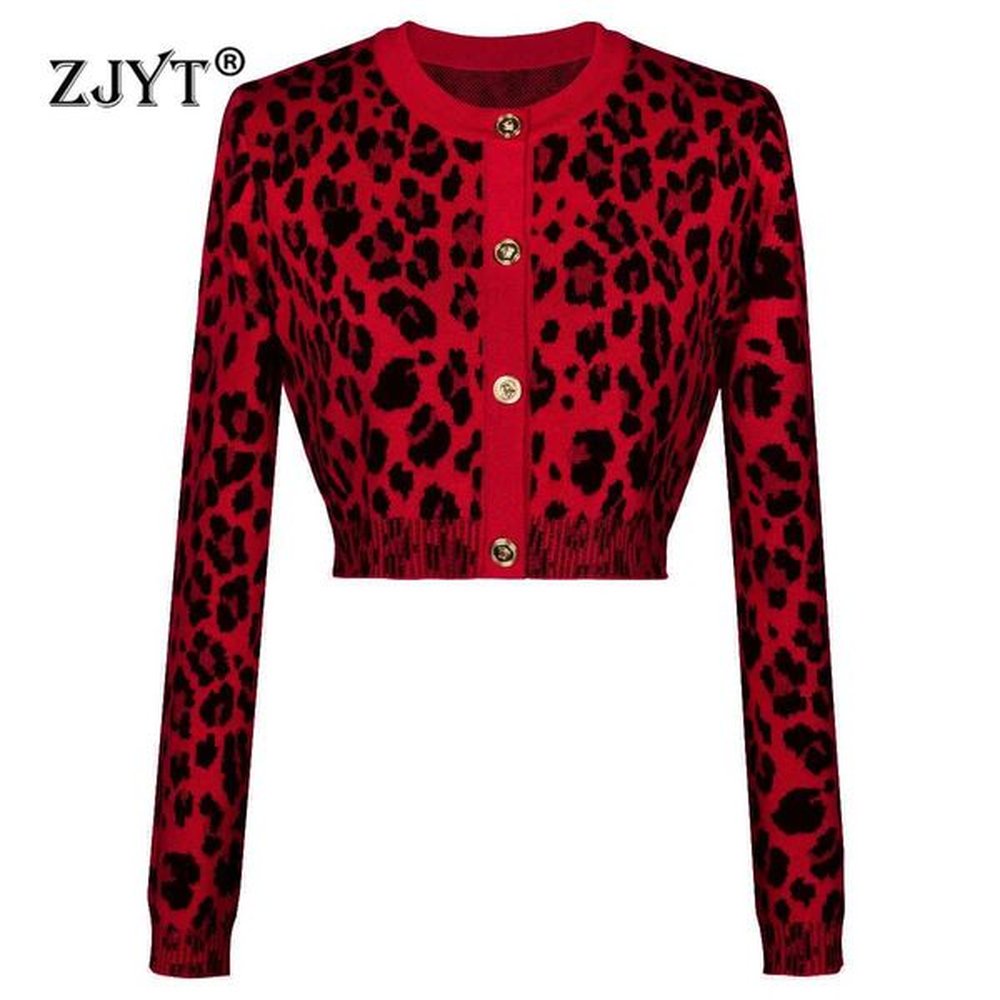 womens sweaters zjyt autumn leopard print knitted sweater womens elegant