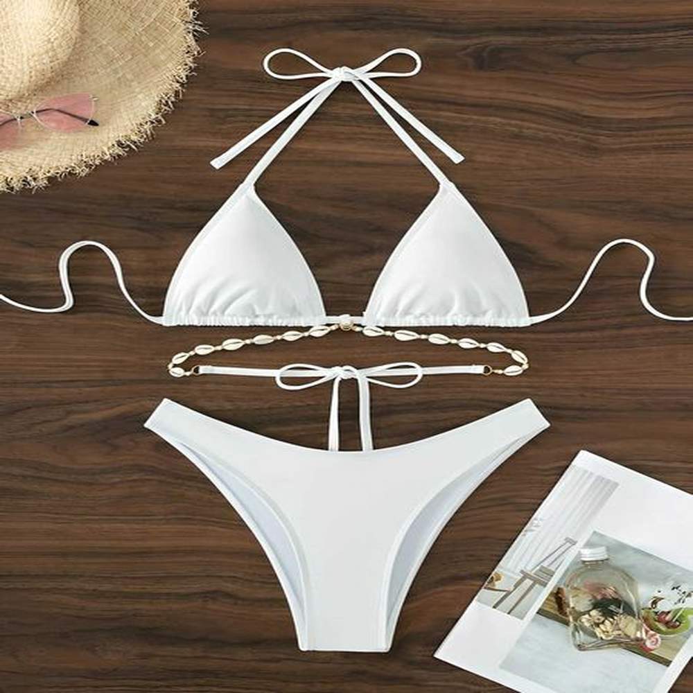 womens swimwear bikini set decorated with seashell swimsuit women swimwear