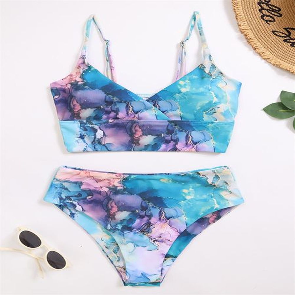 womens swimwear bikini women swimsuit tie dye high waist bikinis