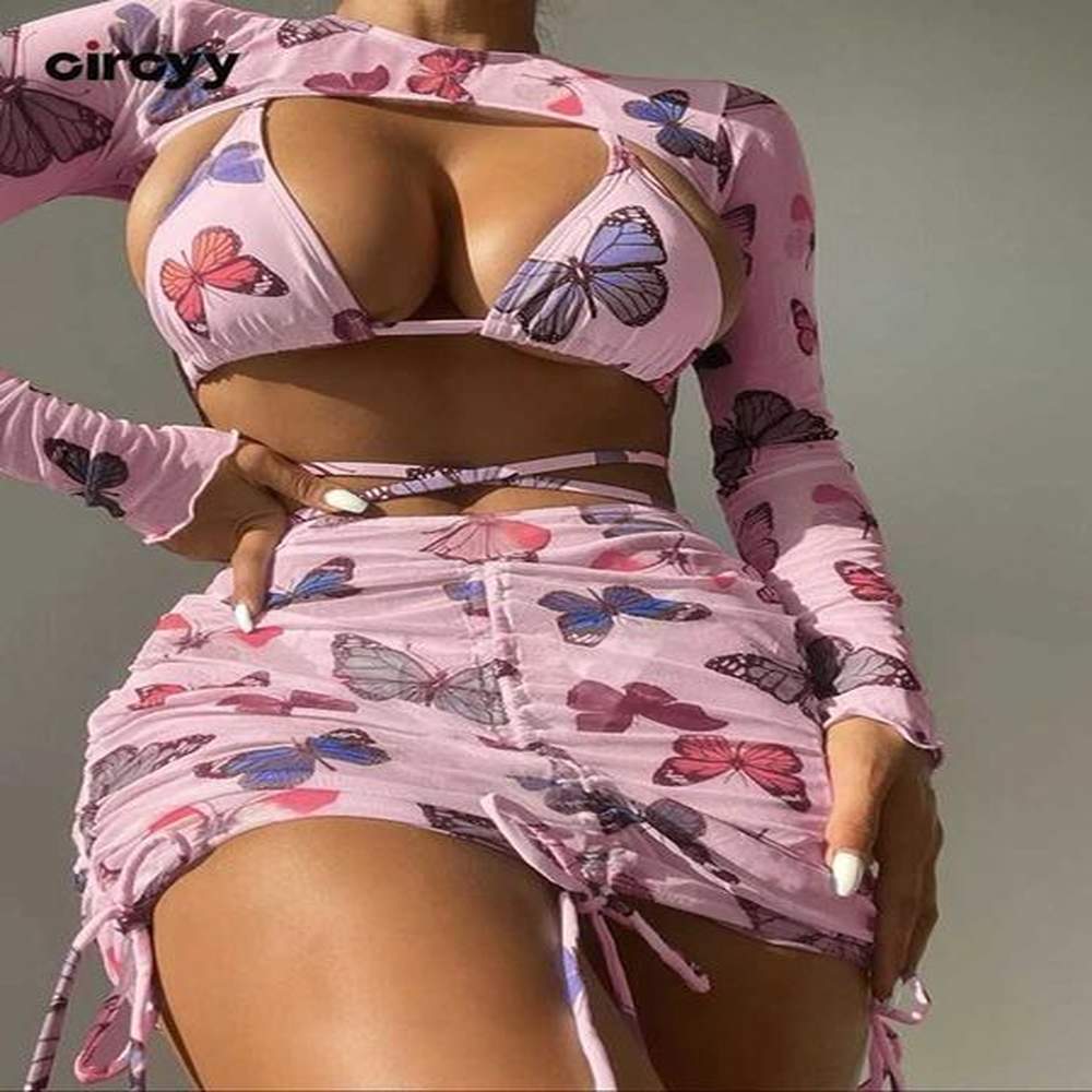 womens swimwear circyy sexy swimsuit women butterfly printed bikini suit