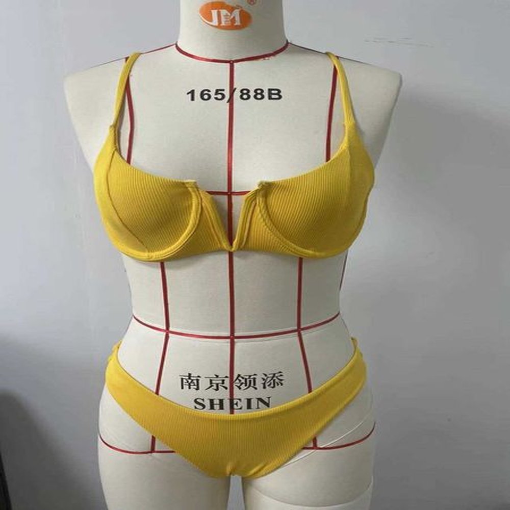 womens swimwear new bikini small pit vshaped steel swimming
