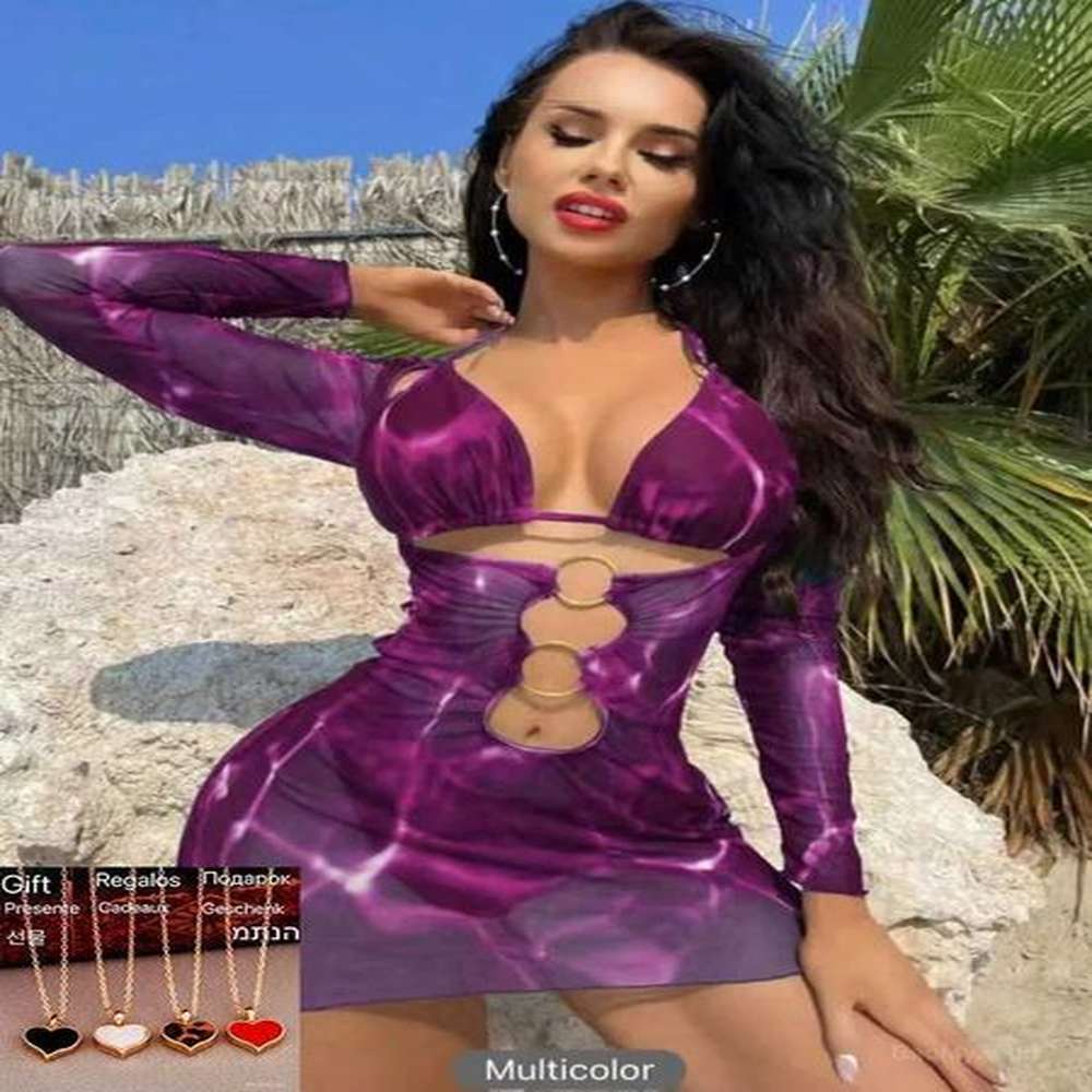 womens swimwear piece circular link printed swimsuit womens triangle