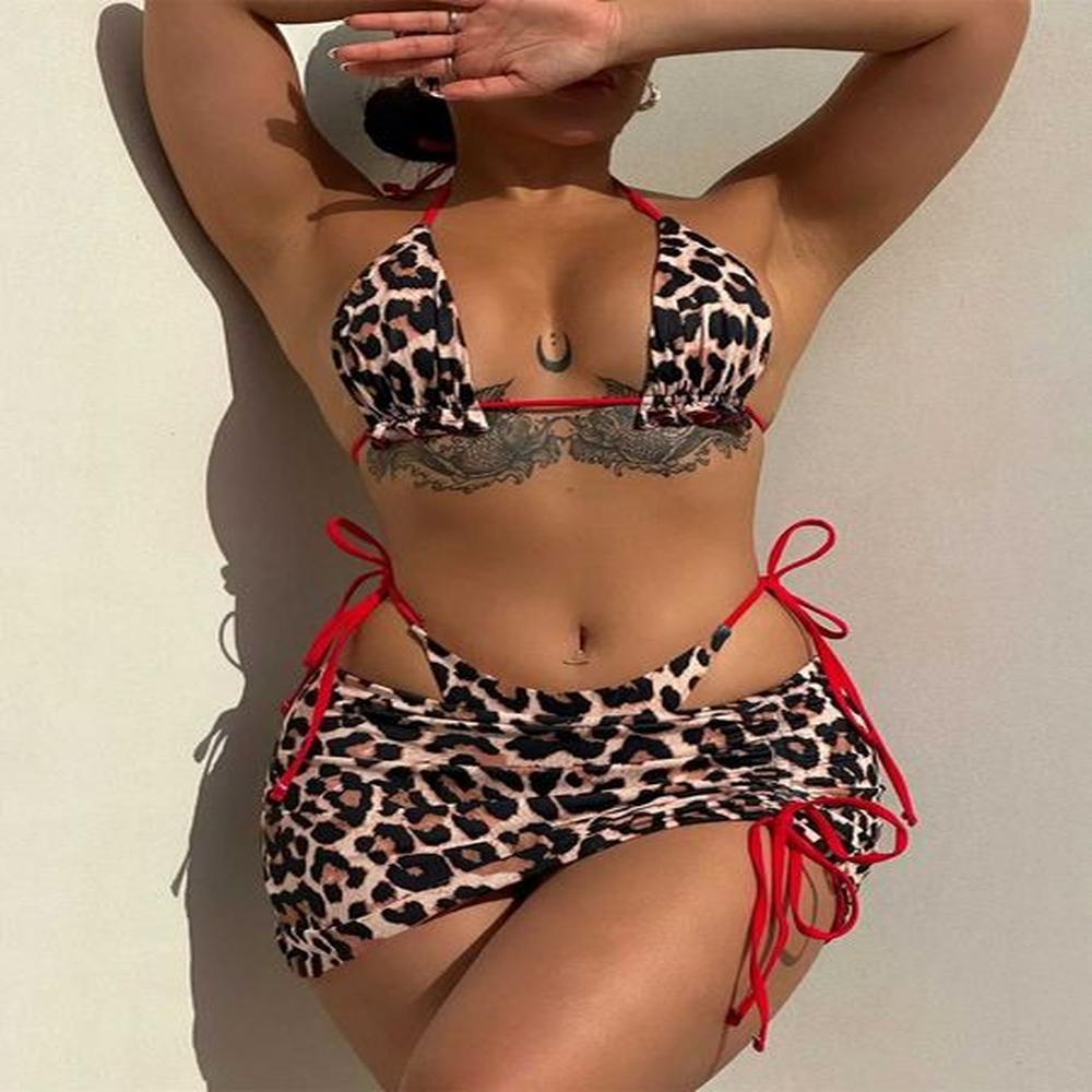 womens swimwear sexy doublesided leopard print bikinis sets women