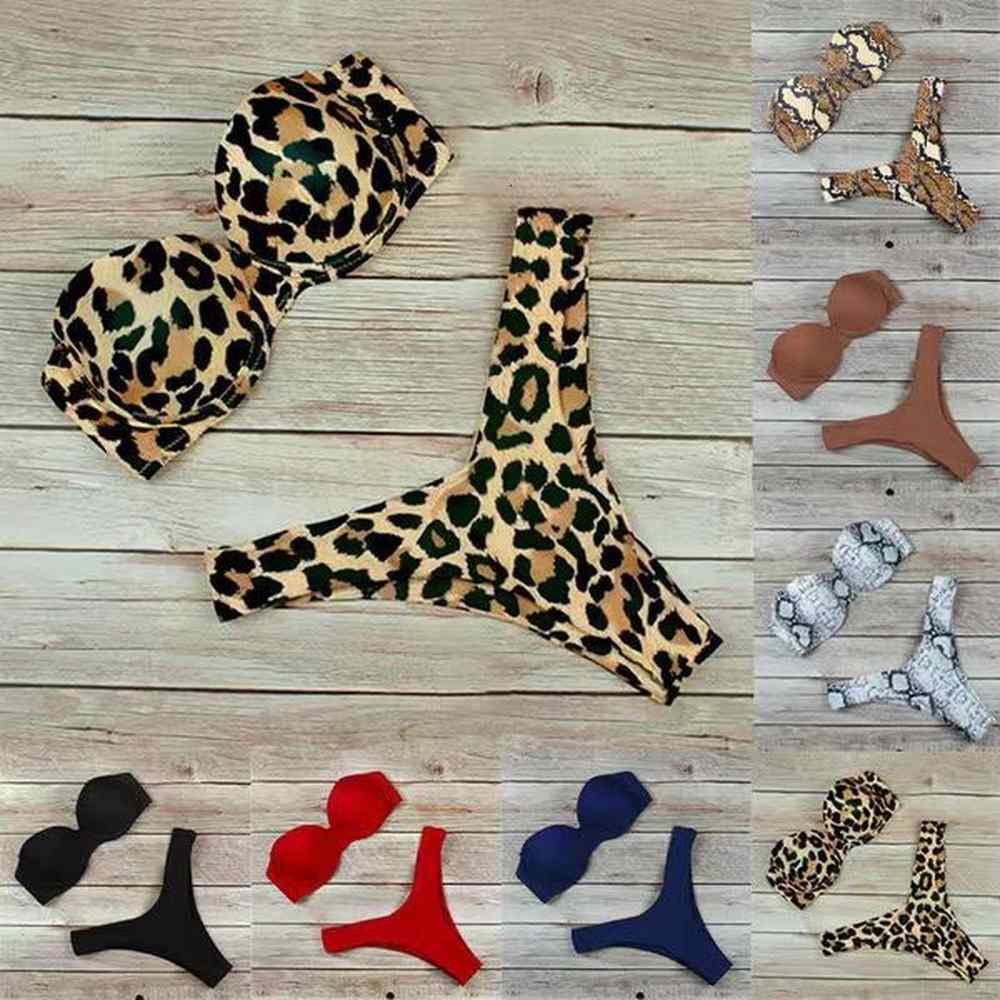 womens swimwear sexy push up thong bikini women leopard bandeau