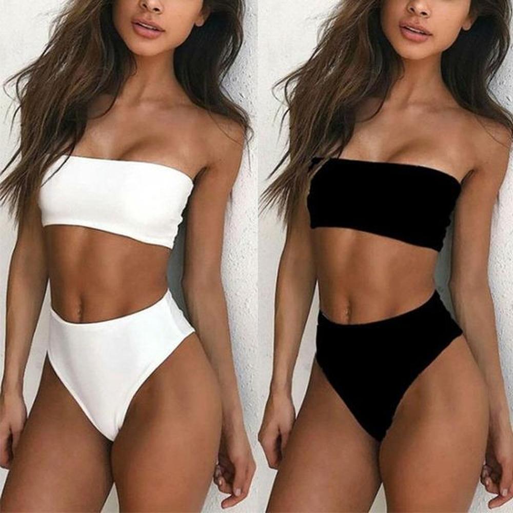 womens swimwear strapless swimsuit brazilian bikini sets women sexy white