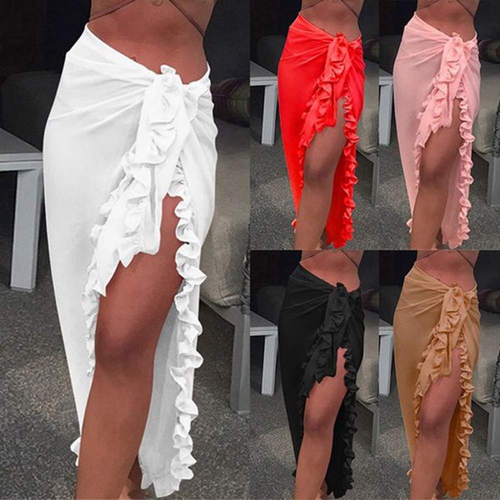 womens swimwear women chiffon seethrough beach bikini cover up wrap