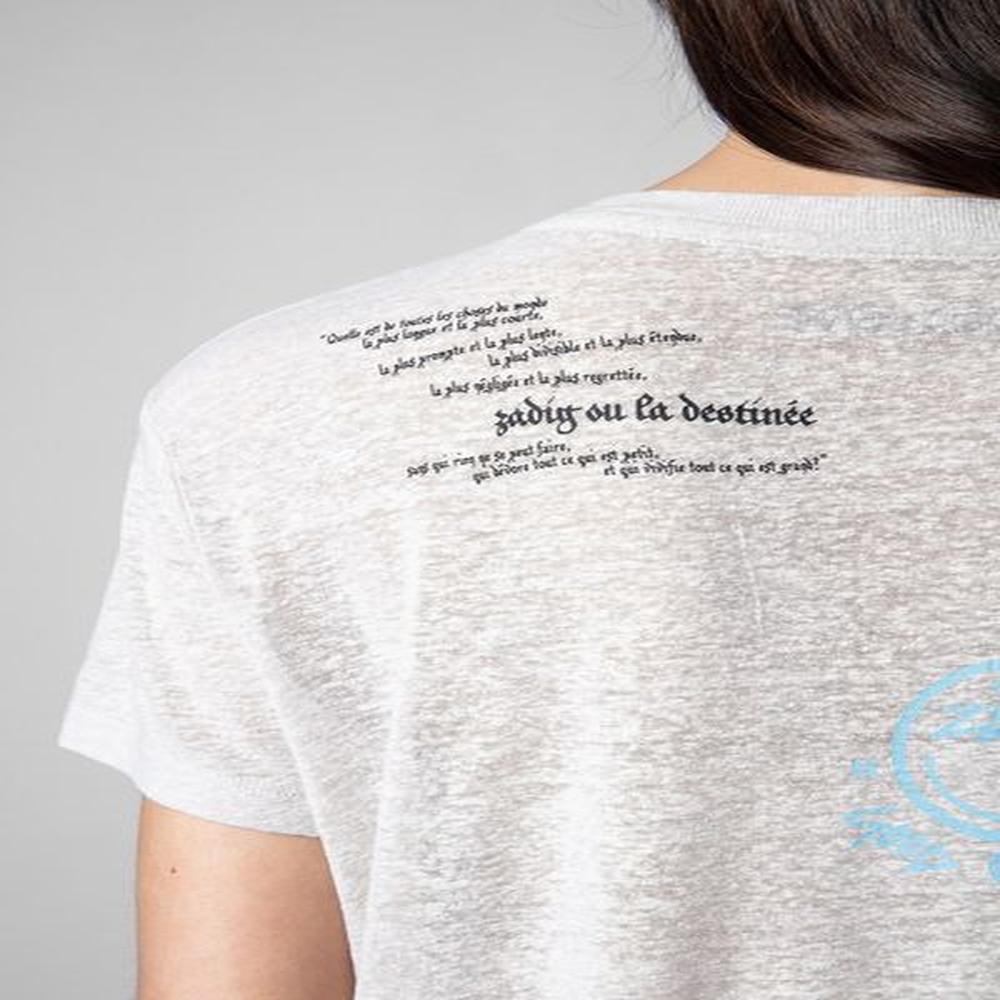 womens t shirt kaus longgar leher o linen pulover print