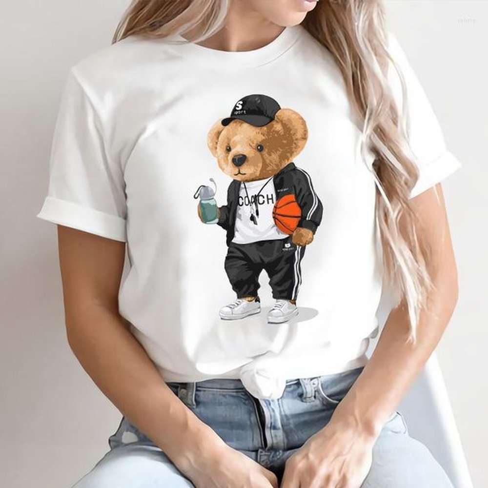 womens t shirts basketball animal printed tshirt women summer short