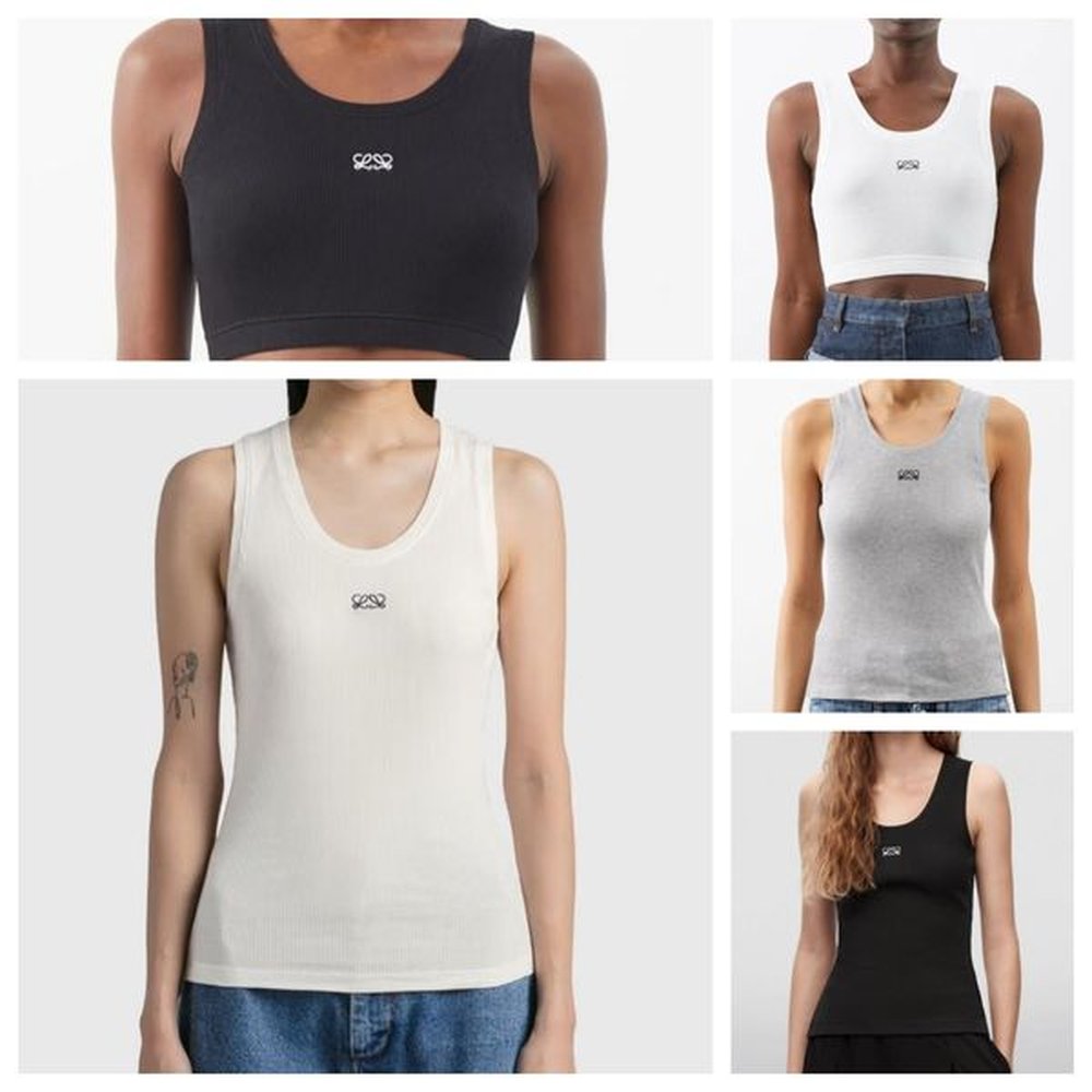womens tanks camis anagramembroidered cottonblend tank top shorts designer