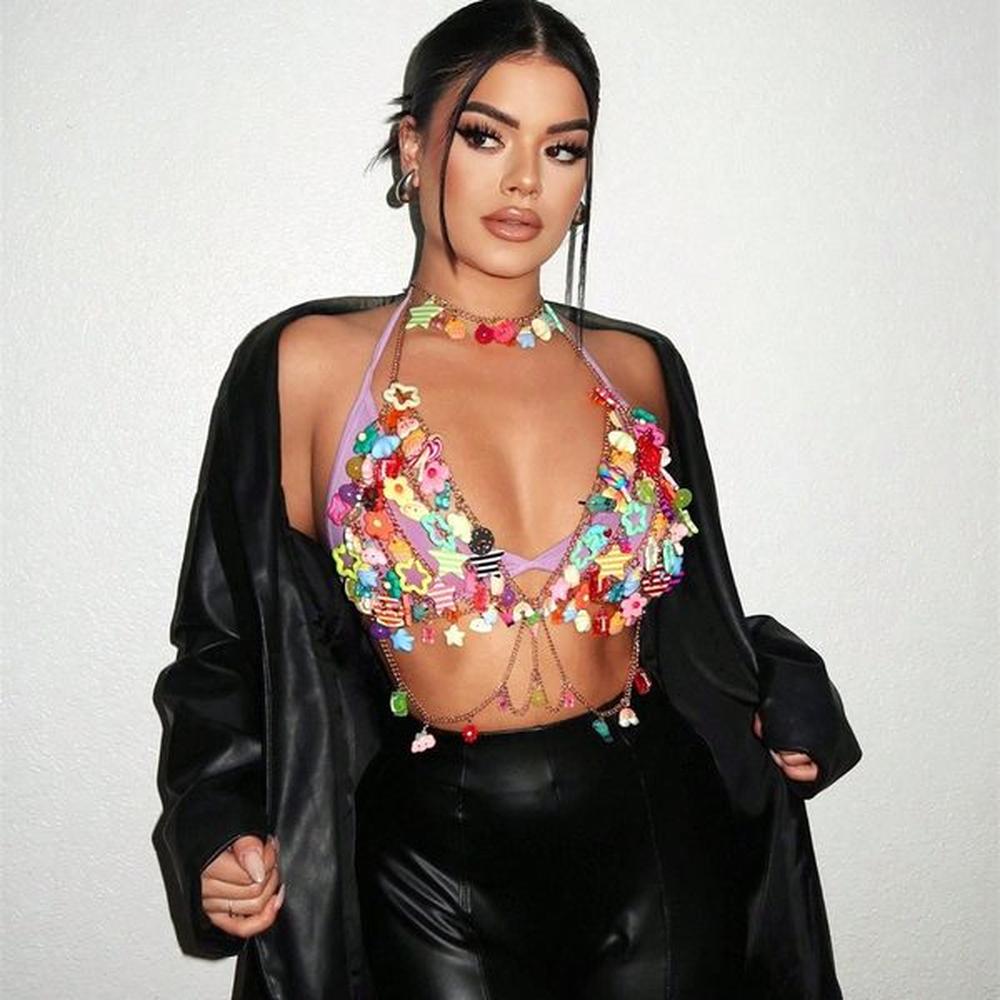 womens tanks dripping gemstone vest hanging neck hollow bra bikini