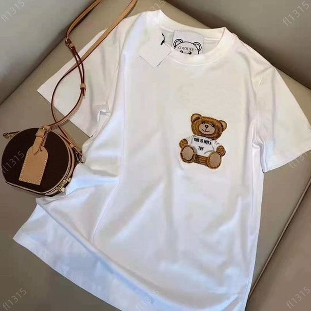 womens tops tees summer new tshirt flocking threedimensional cartoon