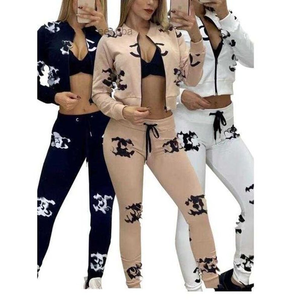 womens tracksuit autumnwinter new sports print fashion casual long