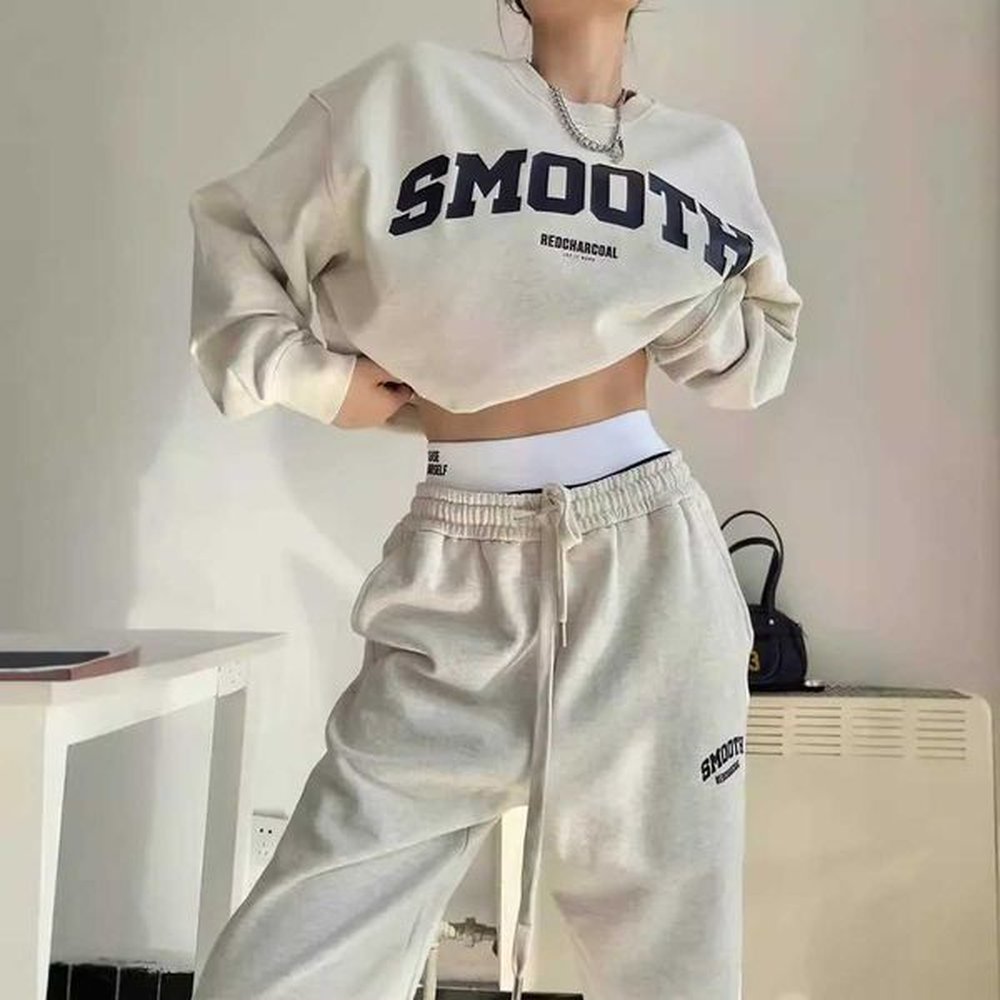 womens tracksuits autumn and winter fashion versatile womens sportswear white
