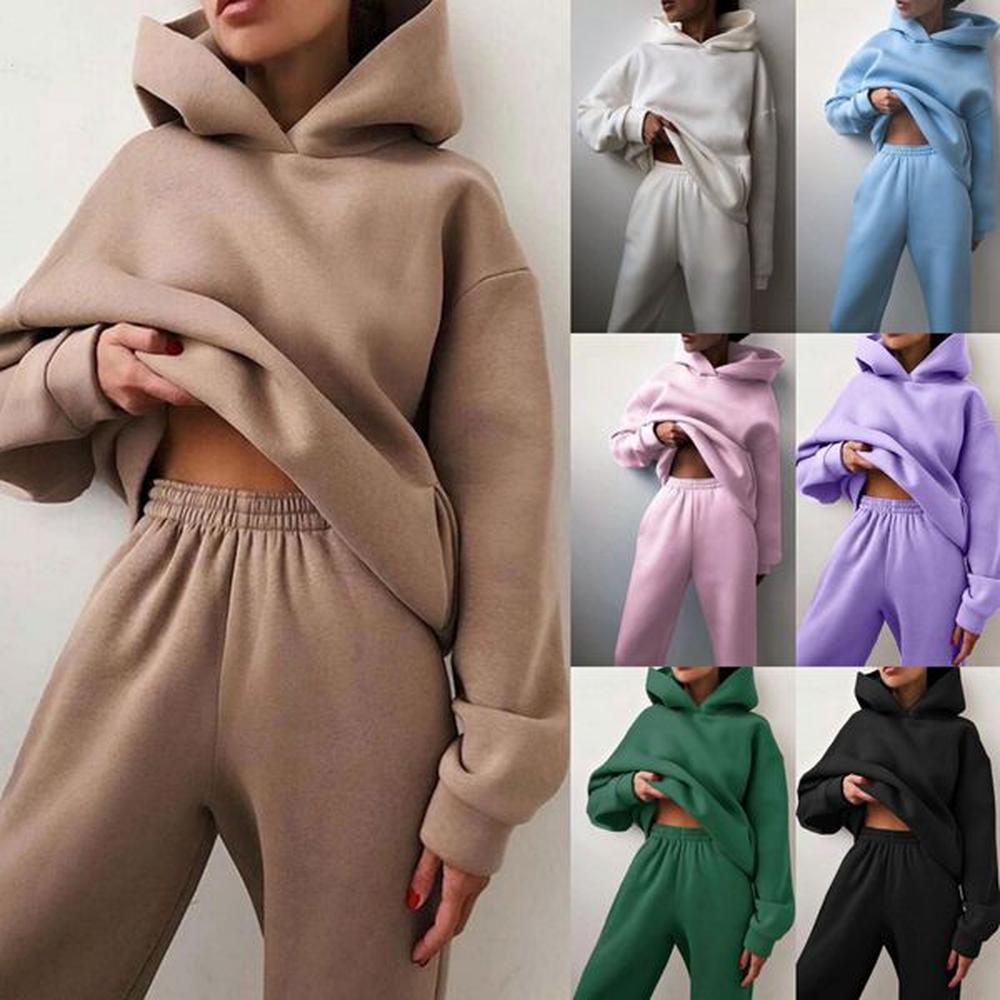 womens tracksuits casual fashion autumn spring long sleeved twopiece jogger