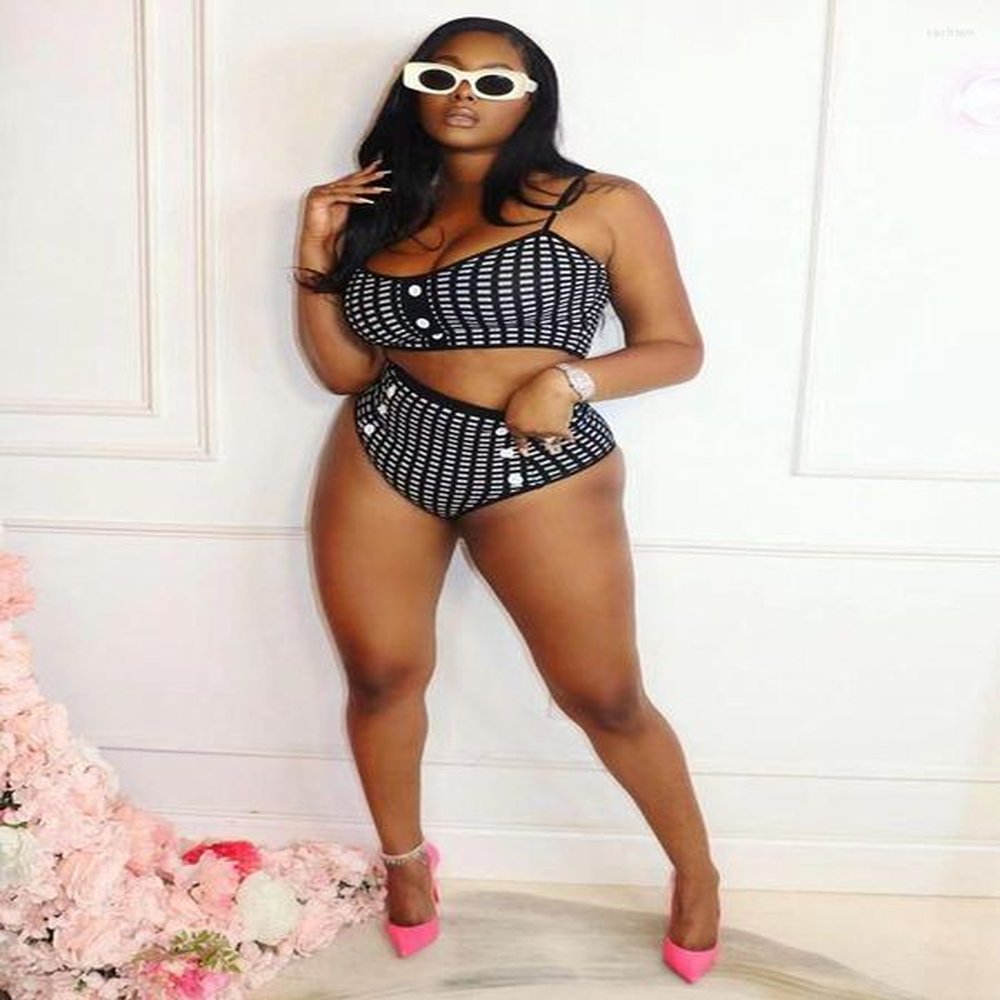womens tracksuits haoyuan sexy plaid print two piece set beach