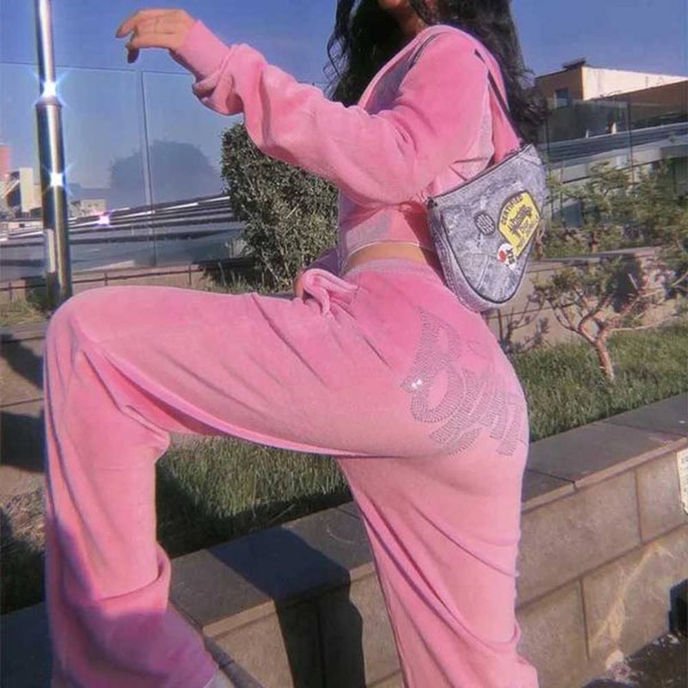 womens tracksuits new bratz letter rhinestone hooded sweatshirt for women
