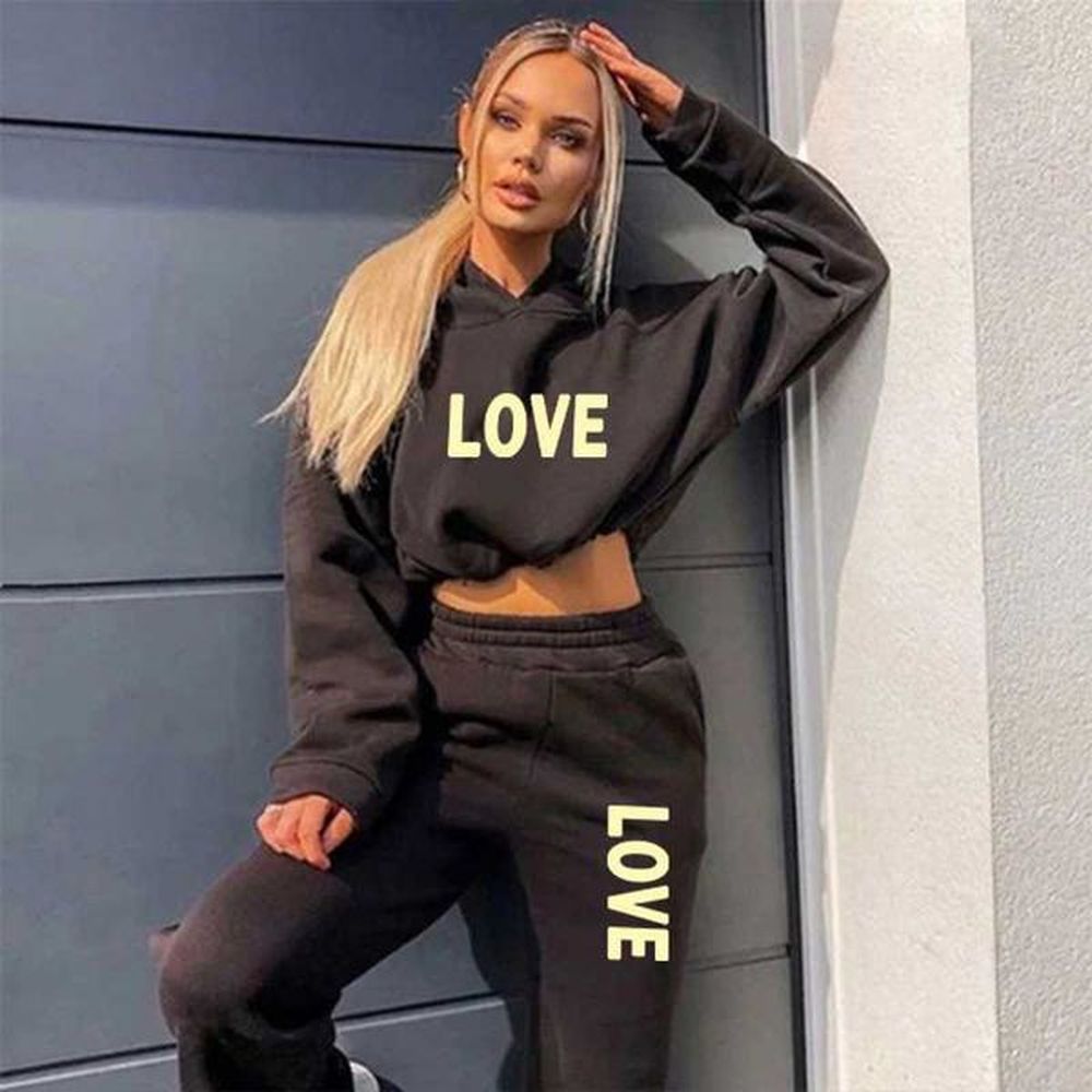 womens tracksuits new love letter print womens track and field