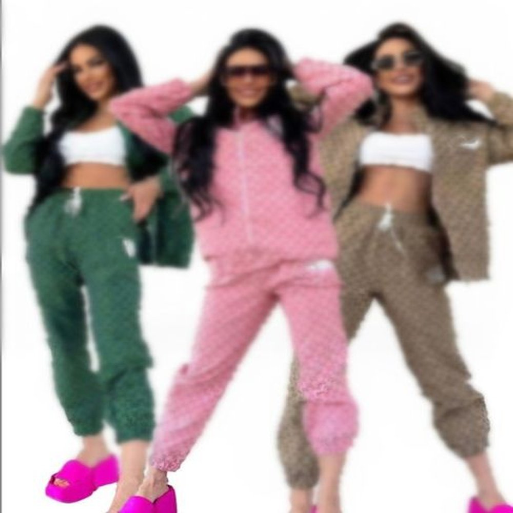 womens tracksuits new two piece sets pocket design mid length