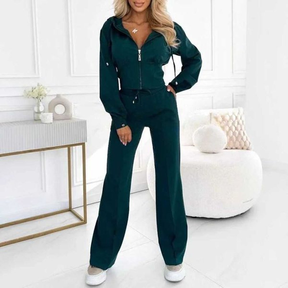 womens tracksuits new zipper hoodie top set womens fashion solid