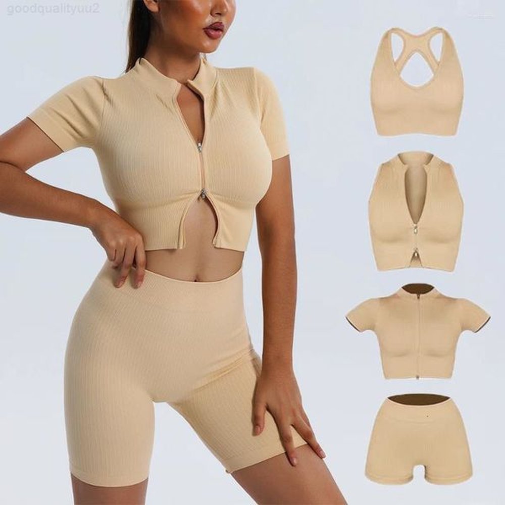 womens tracksuits pcs seamless ribbed sport suit for women yoga