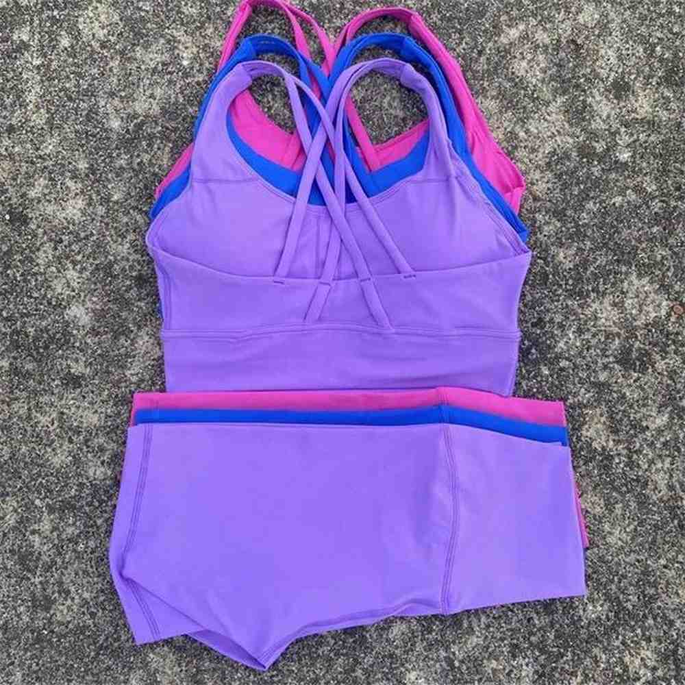 womens tracksuits solid color gym bike set short legging pc