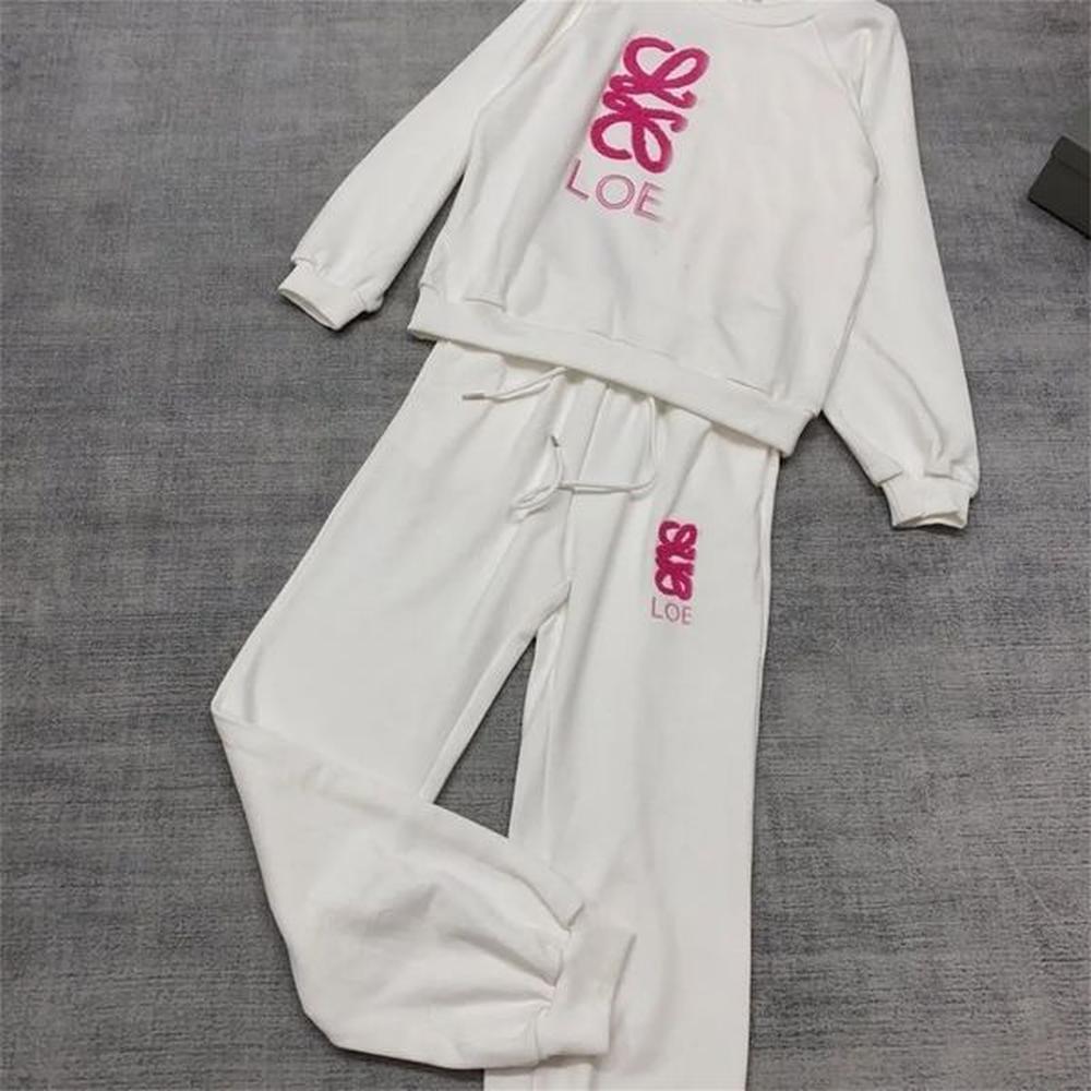 womens tracksuits suit embroidered letters round neck casual sweatshirt trousers
