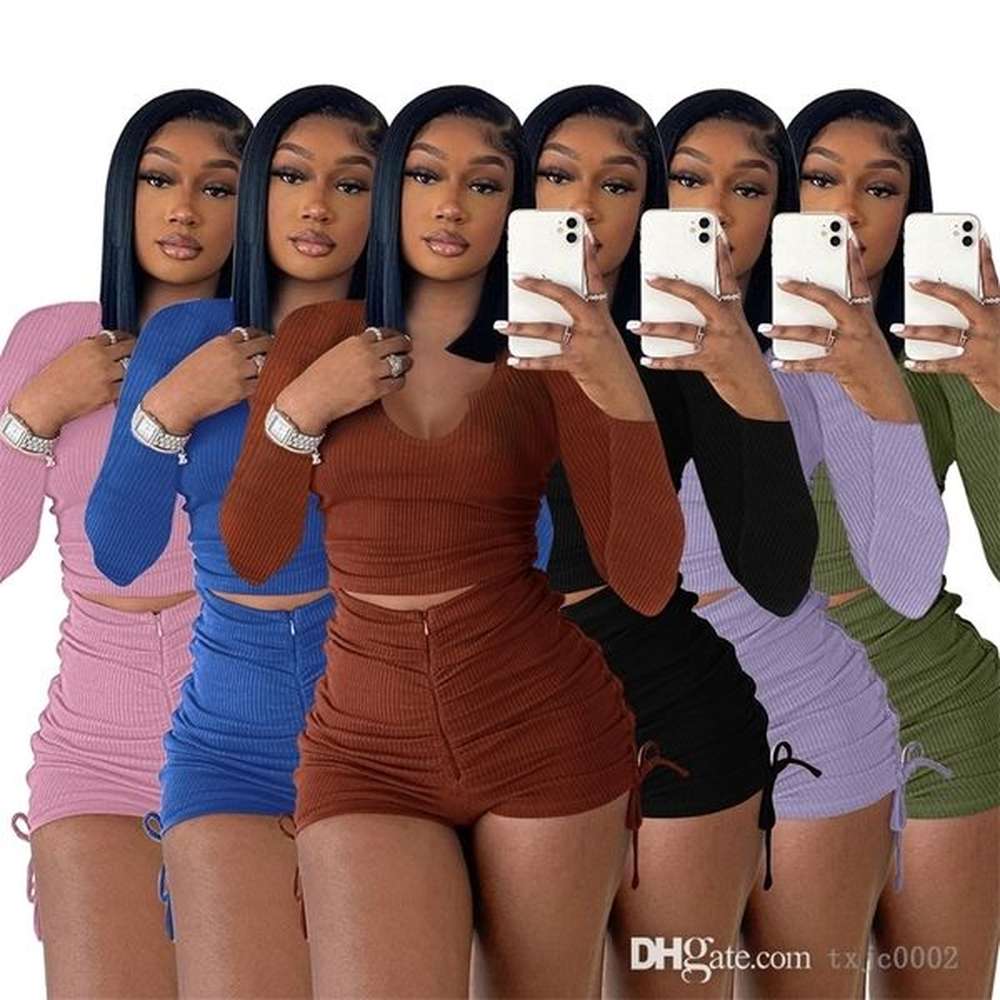 womens tracksuits summer autumn long sleeve crop top short
