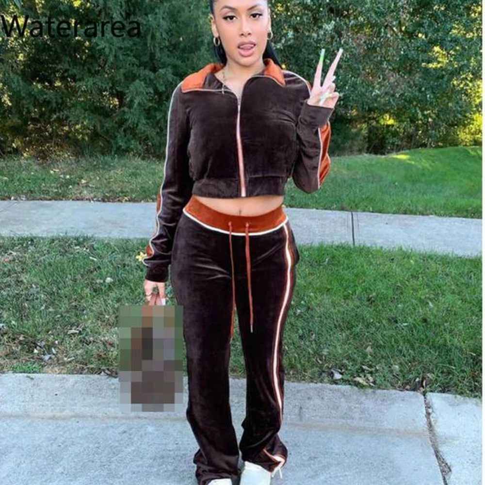 womens tracksuits waterarea winter womens set casual long sleves zipper