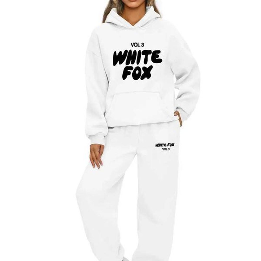 womens tracksuits white new womens sportswear printed hooded sweatshirt training