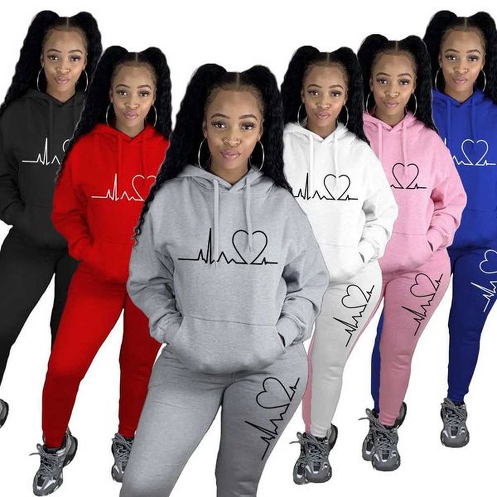 womens tracksuits women hoodiesweatpant set hip hop strt casual printed