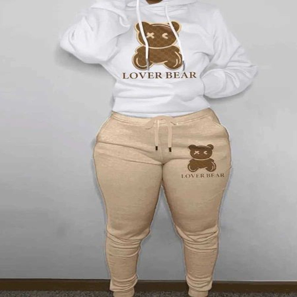 womens tracksuits womens loose fitting fashion hooded sweater set ydrt