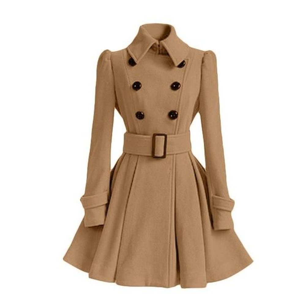 womens trench coats autumn winter vintage woman wool coat classic