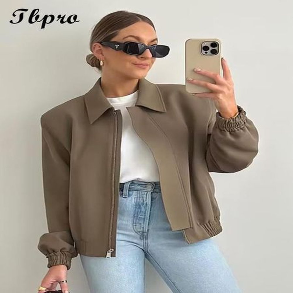 womens trench coats fashion solid bomber jacket women elegant lapel