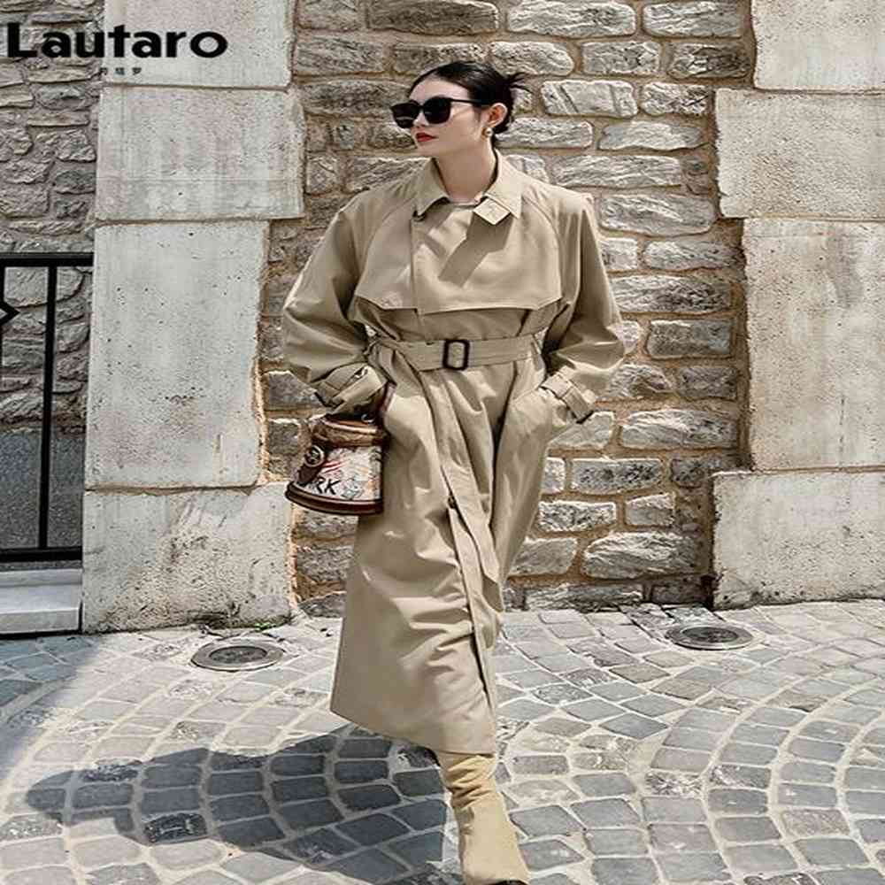womens trench coats lautaro spring autumn oversized long cool coat