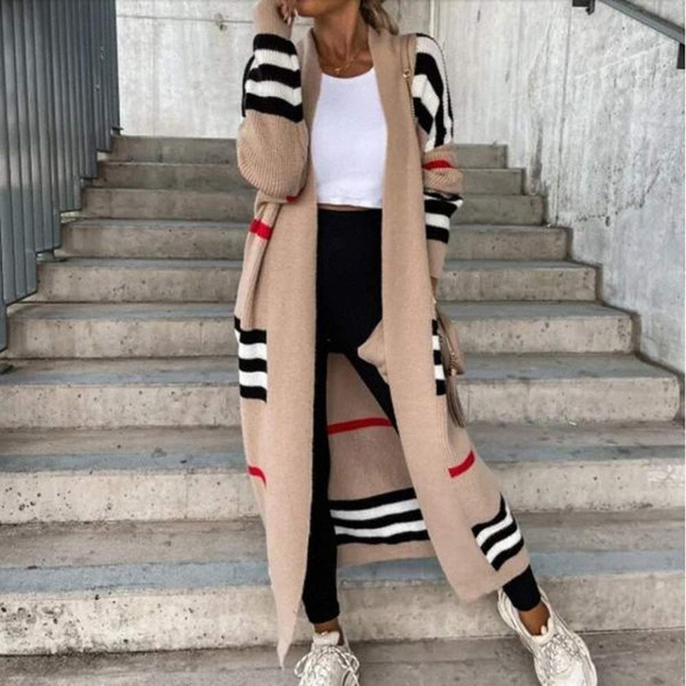womens trench coats long style sweater knitted cardigan women elegant