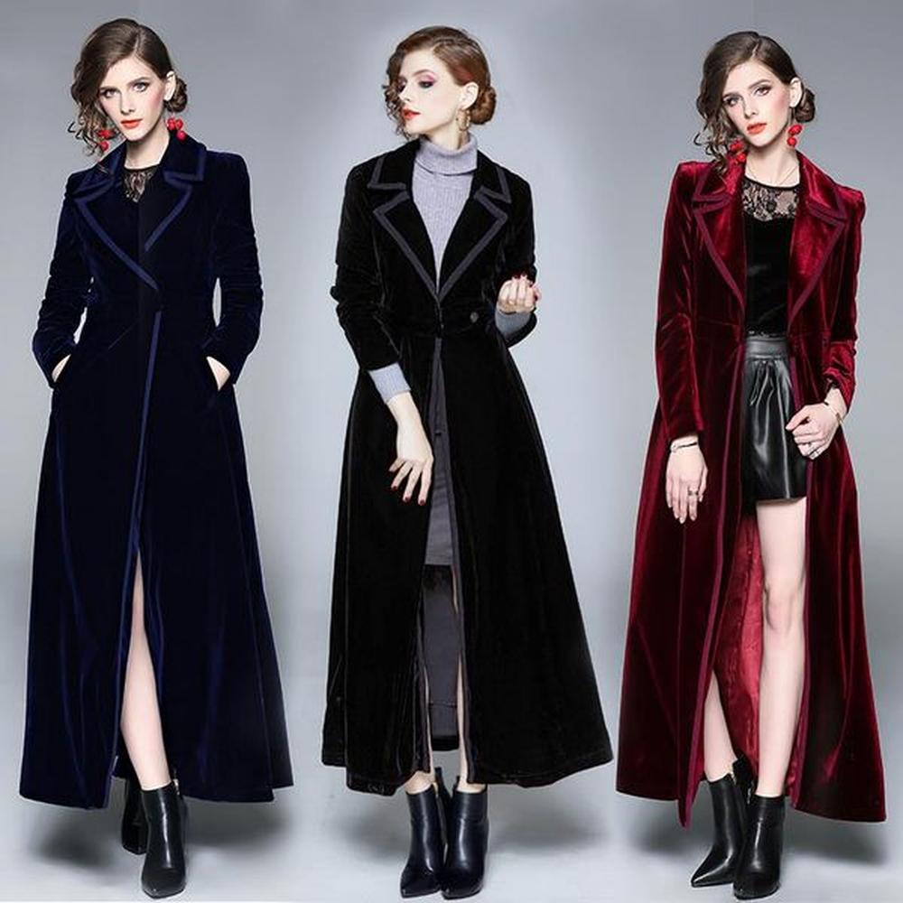 womens trench coats runway designer women vintage notched collar red