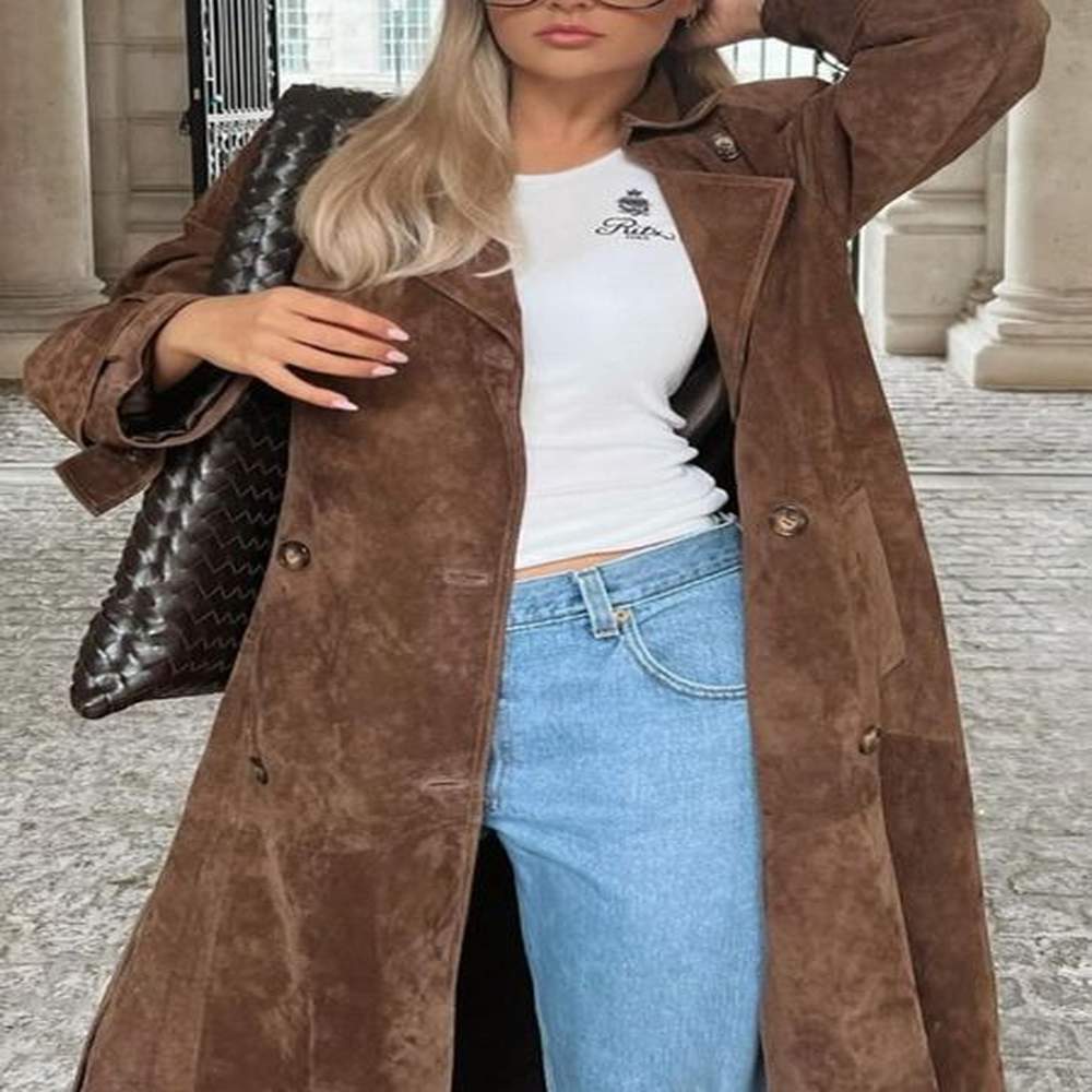womens trench coats winter long shirt dress women brown windbreak