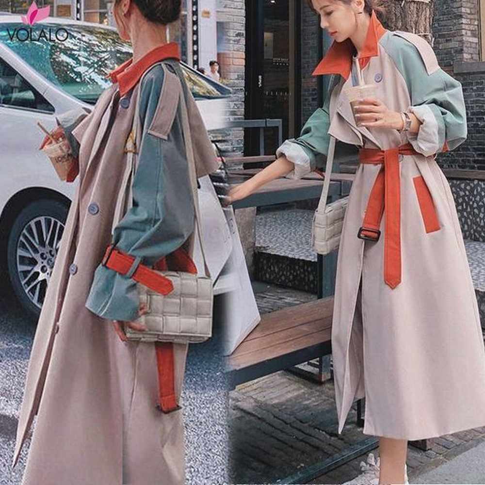 womens trench coats women coat fashion fall winter casual cotton