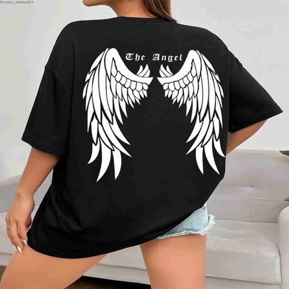 womens tshirt dark angel wing hot sale graphic printed tshirts