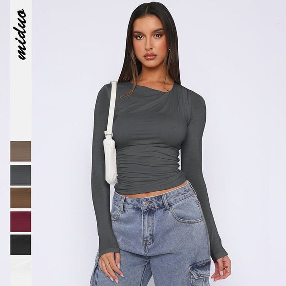womens tshirt highend yk clothing womens slim fit fashionable shoulder