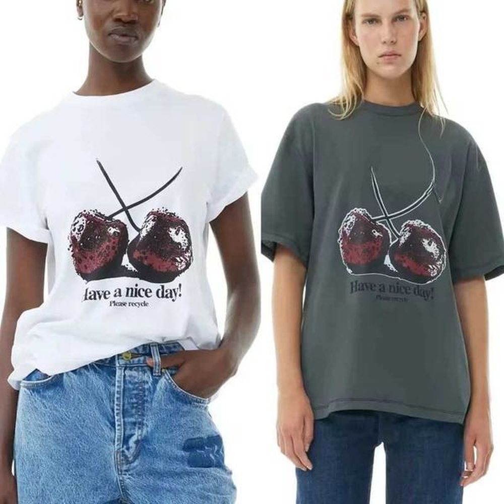 womens tshirt new springsummer tshirt cherry print casual boudoir