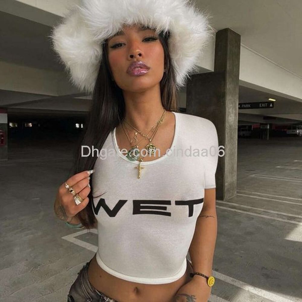 womens tshirt tanks letter print white crop top t shirt