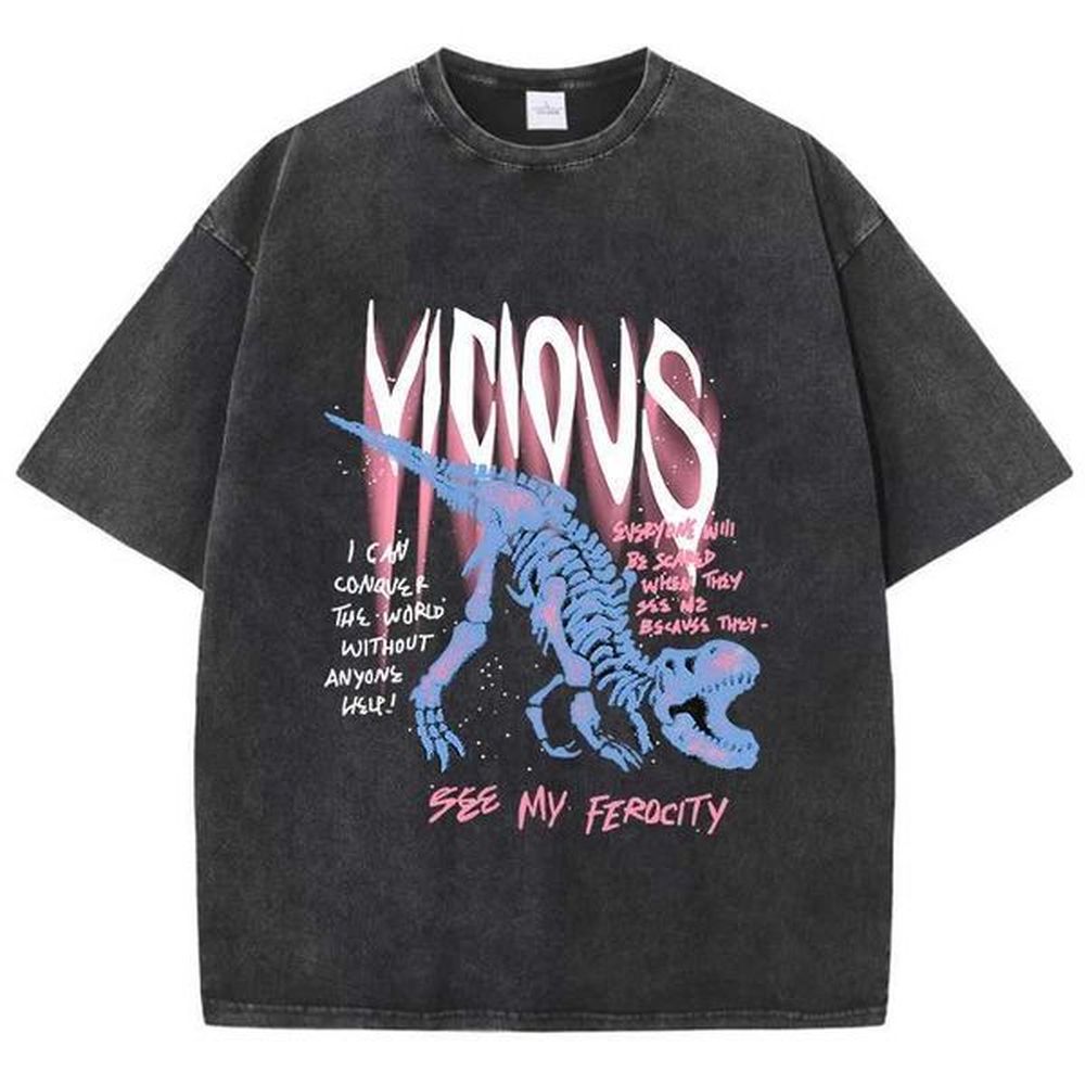womens tshirt vintage womens acid wash tshirts skeleton dinosaurprinting ts