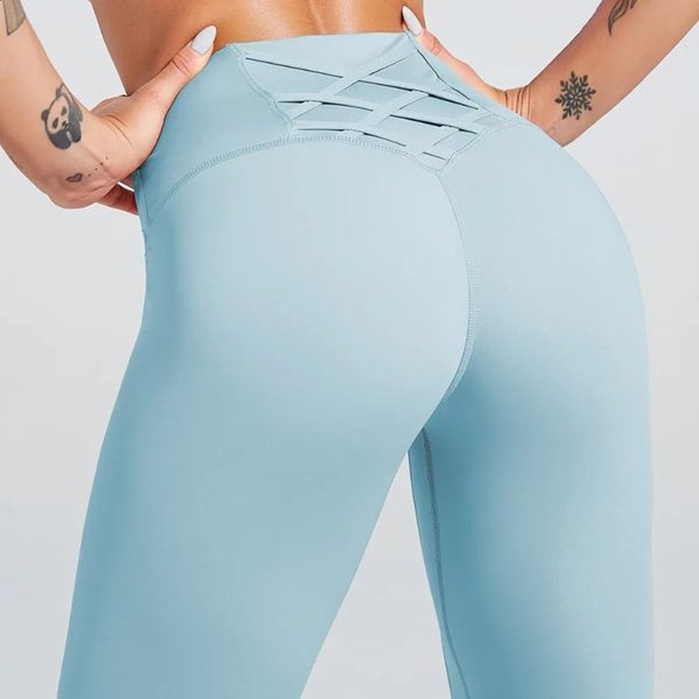 womens tummy control running training tights yoga sports push up